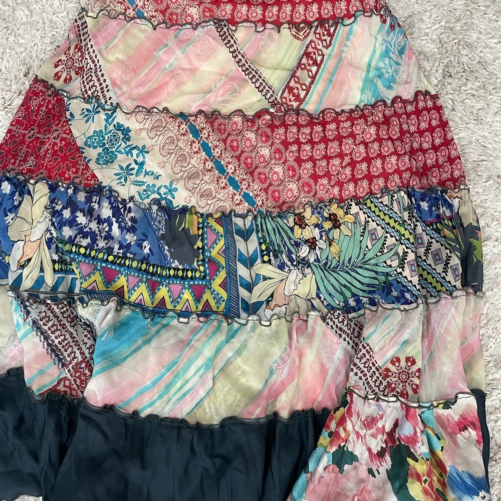 Johnny Was Multicolor Patchwork Skirt - image 5